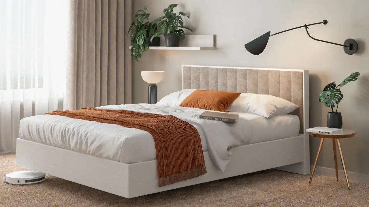 Кровать Jessica, цвет Белый текстурный с мягким изголовьем Askona фото - 1 - большое изображение