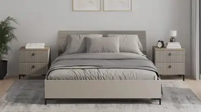 Мягкая кровать Zima, цвет Глиняный серый с полукруглым изголовьем - 3 - превью