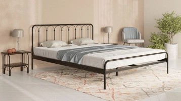 Металлическая кровать Corsa, цвет черный шагрень в спальню Askona фотография товара - 0