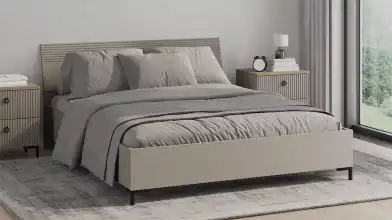 Мягкая кровать Zima, цвет Глиняный серый с полукруглым изголовьем - 1 - превью