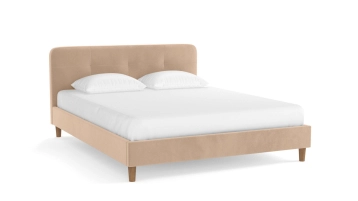 Мягкая кровать Minty на деревянных высоких ножках с прямым изголовьем Askona фото - 0