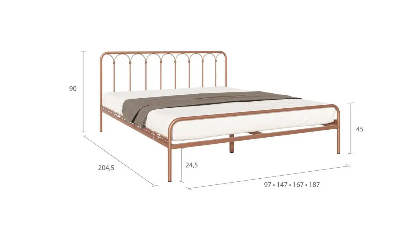Металлическая кровать Corsa Bronza matic в спальню Askona фотография товара - 7 - большое изображение