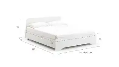 Кровать Artis, цвет Белый премиум из лдсп с изголовьем Askona фотография товара - 2 - превью