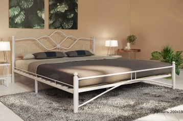 Кованая кровать LUARA, цвет белый в спальню Askona фотография товара - 4