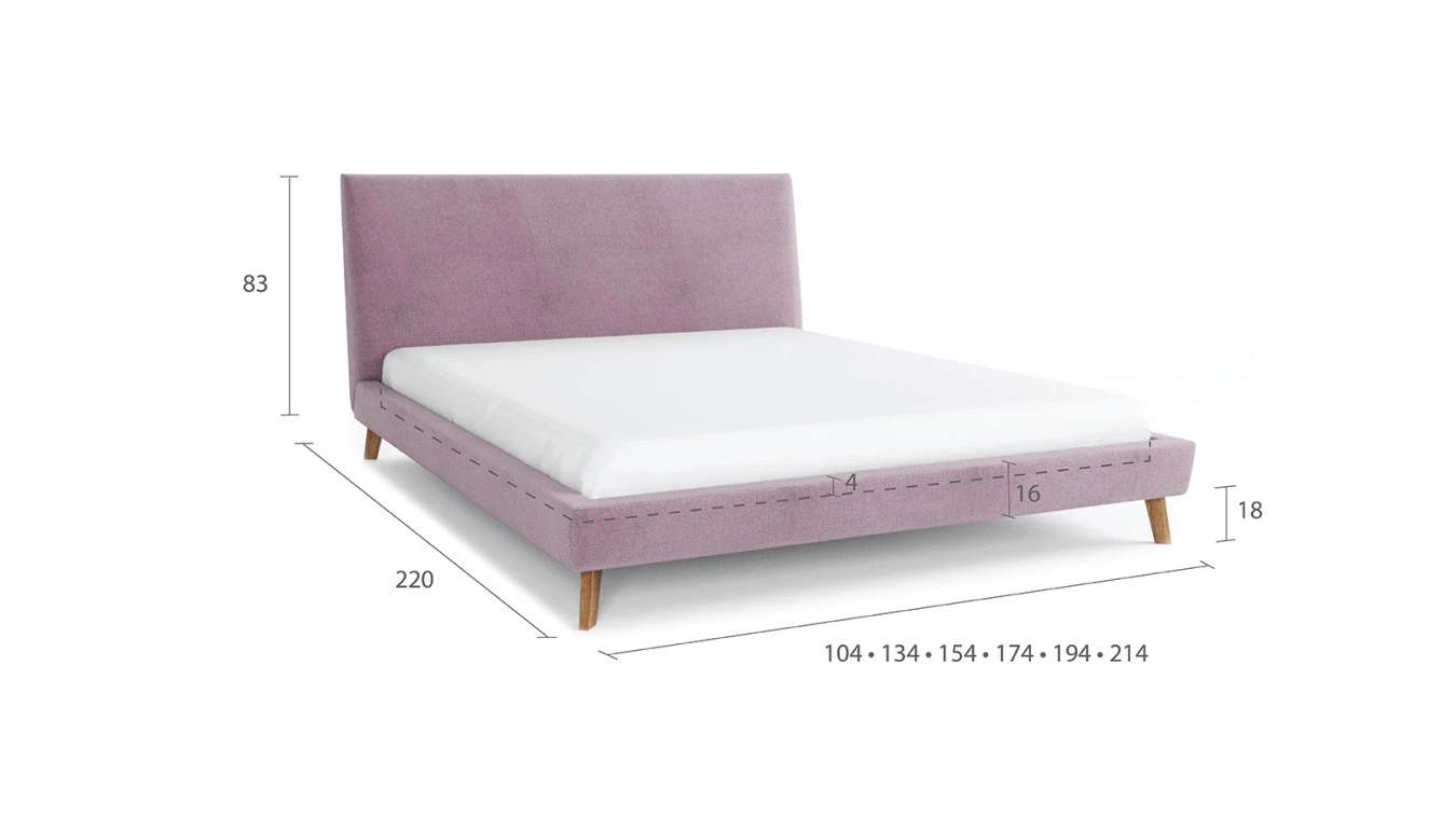 Мягкая кровать Ivona в скандинавском стиле фото - 2 - большое изображение