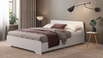 Кровать Artis, цвет Белый премиум из лдсп с изголовьем Askona фотография товара - 0