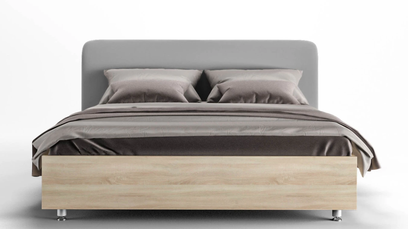 Мягкая кровать Bliss, цвет Дуб Бардолино на высоких ножках с прямым изголовьем Askona фотография товара - 4 - большое изображение