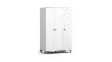 Шкаф трехдверный Nicky, цвет: Белый премиум + Дуб Натюрель + Розовый декор фото - 5 - превью