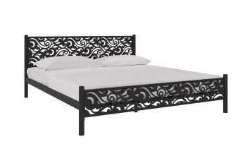 Кованая кровать Parma, цвет Черный шагрень с ажурным изголовьем Askona фото - 3