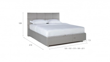 Мягкая кровать Elisa с прямоугольной стяжкой изголовья Askona фотография товара - 1