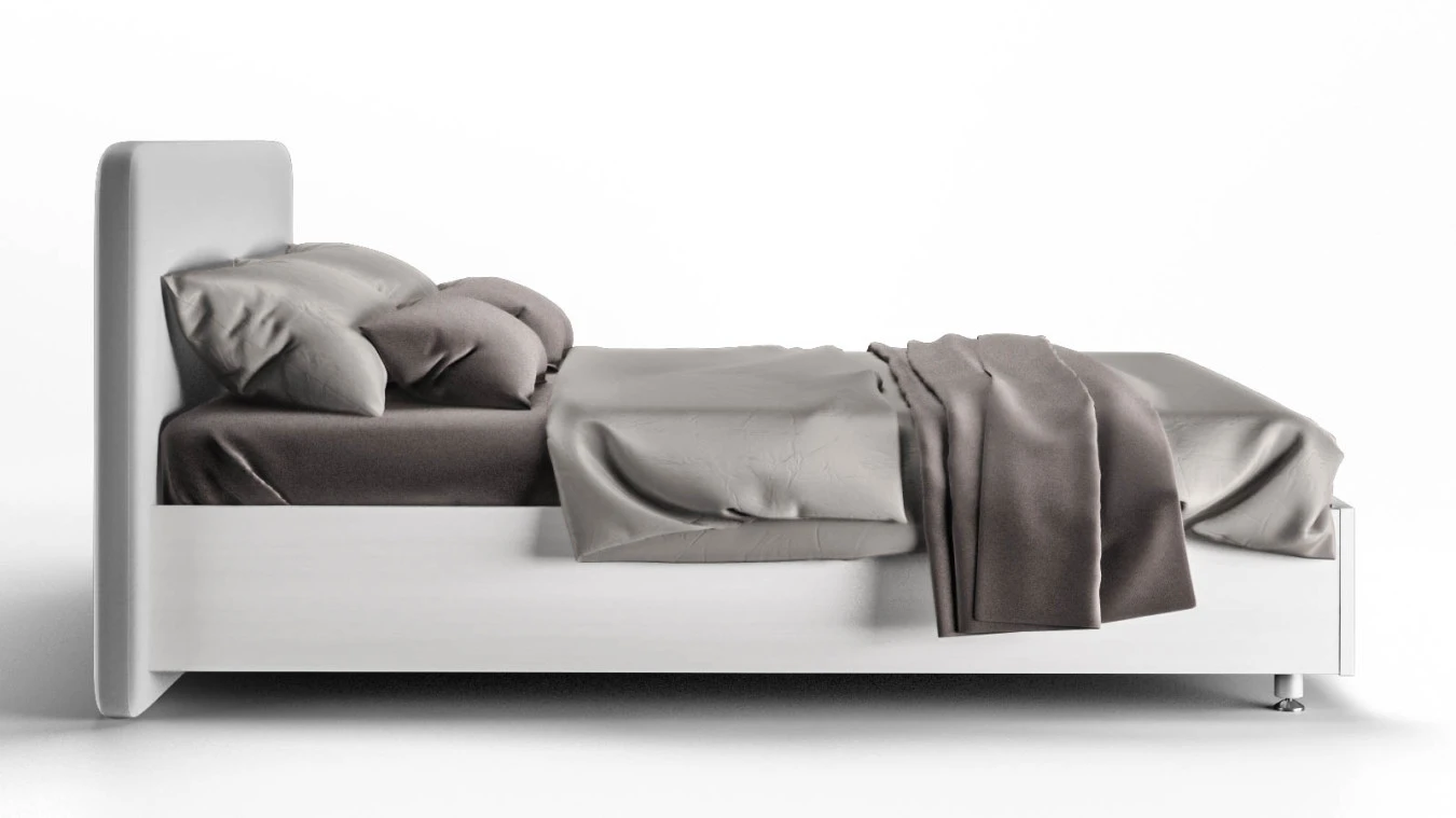 Мягкая кровать Bliss, цвет Белый премиум на высоких ножках с прямым изголовьем Askona фотография товара - 4 - большое изображение