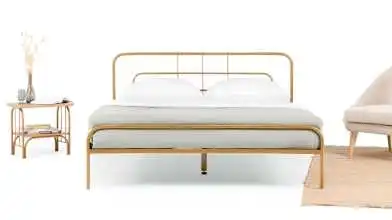 Металлическая кровать Modena Old gold mat в спальню Askona фотография товара - 3 - превью