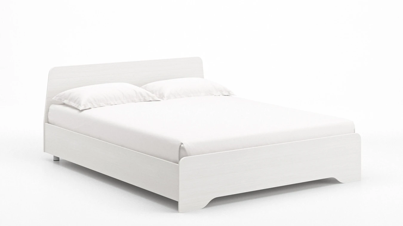 Кровать Artis, цвет Белый премиум из лдсп с изголовьем Askona фотография товара - 3 - большое изображение