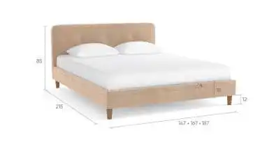 Мягкая кровать Minty на деревянных высоких ножках с прямым изголовьем Askona фото - 5 - превью