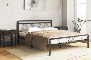 Металлическая кровать Cassis, цвет черный в спальню Askona фотография товара - 0