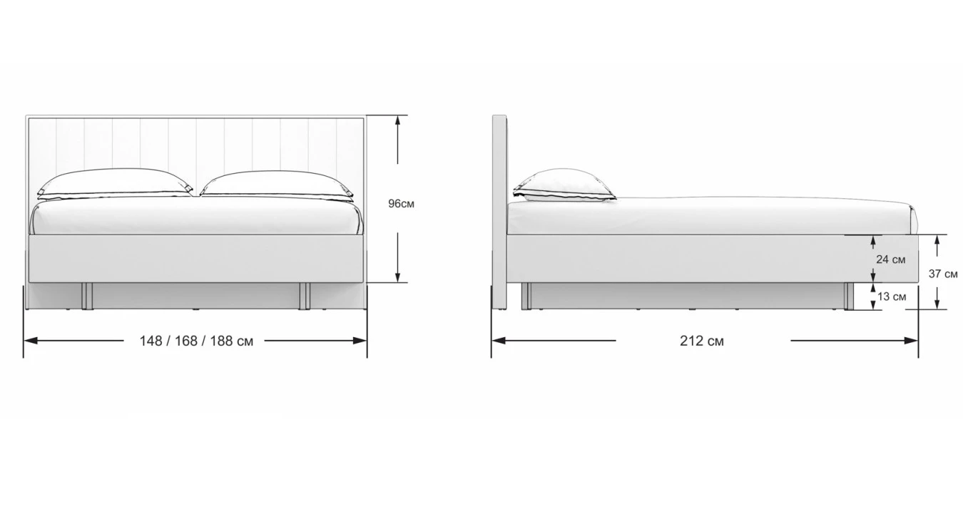 Кровать Jessica, цвет Белый текстурный с мягким изголовьем Askona фото - 5 - большое изображение