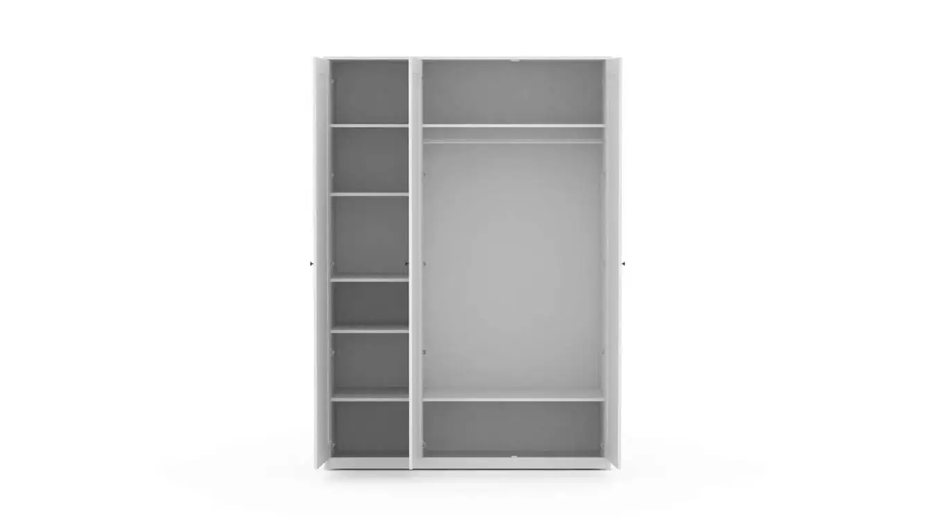 Шкаф трехдверный с зеркалом Neva, цвет: Белый премиум фото - 4 - большое изображение
