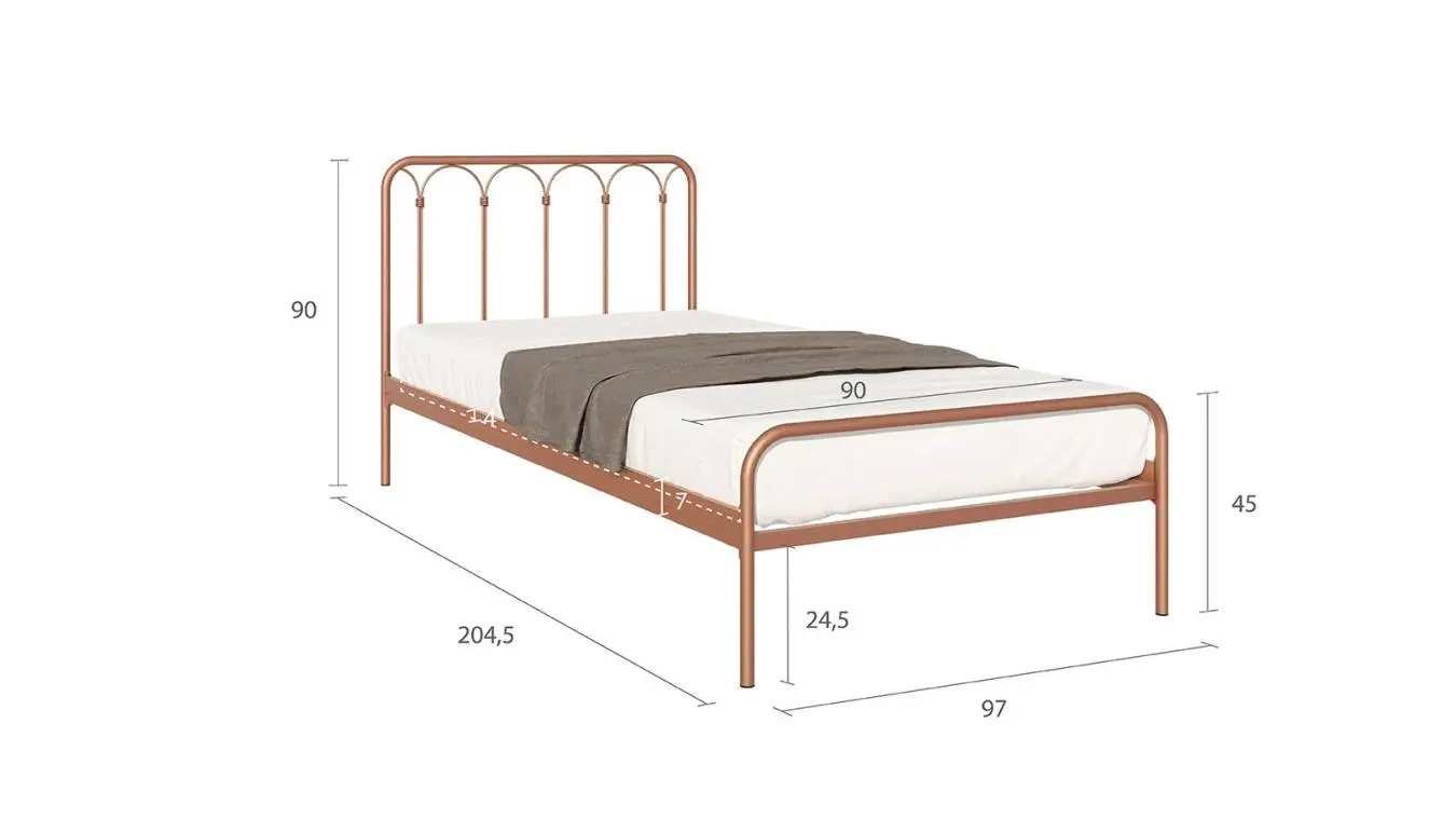 Металлическая кровать Corsa Bronza matic в спальню Askona фотография товара - 13 - большое изображение