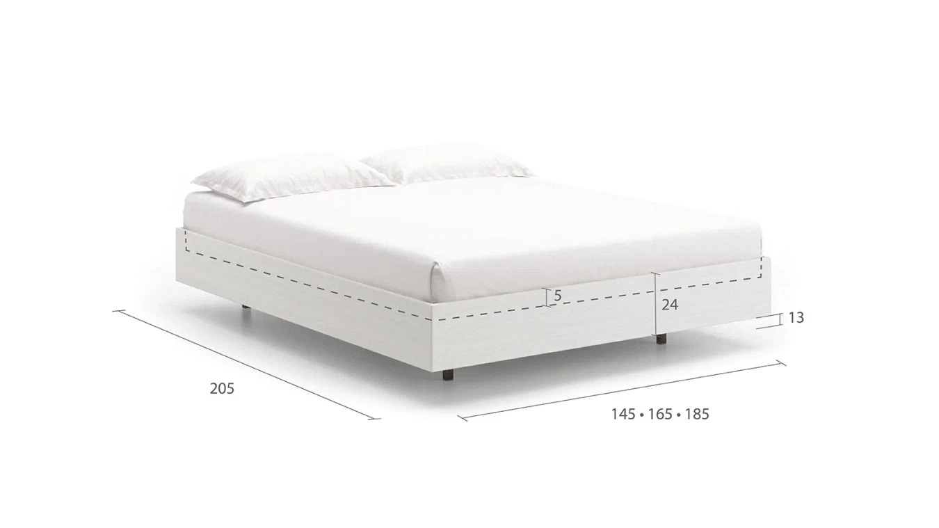 Кровать Bet, цвет Белый текстурный из лдсп без изголовья Askona фото - 6 - большое изображение