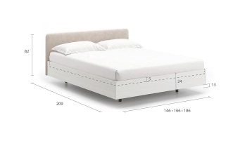 Кровать Gretta, цвет Белый текстурный из лдсп с мягким изголовьем Askona фото - 4