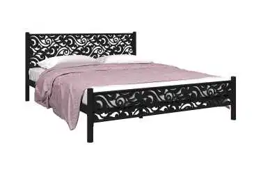 Кованая кровать Parma, цвет Черный шагрень с ажурным изголовьем Askona фото - 3 - превью