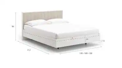 Кровать Jessica, цвет Белый текстурный с мягким изголовьем Askona фото - 6 - превью
