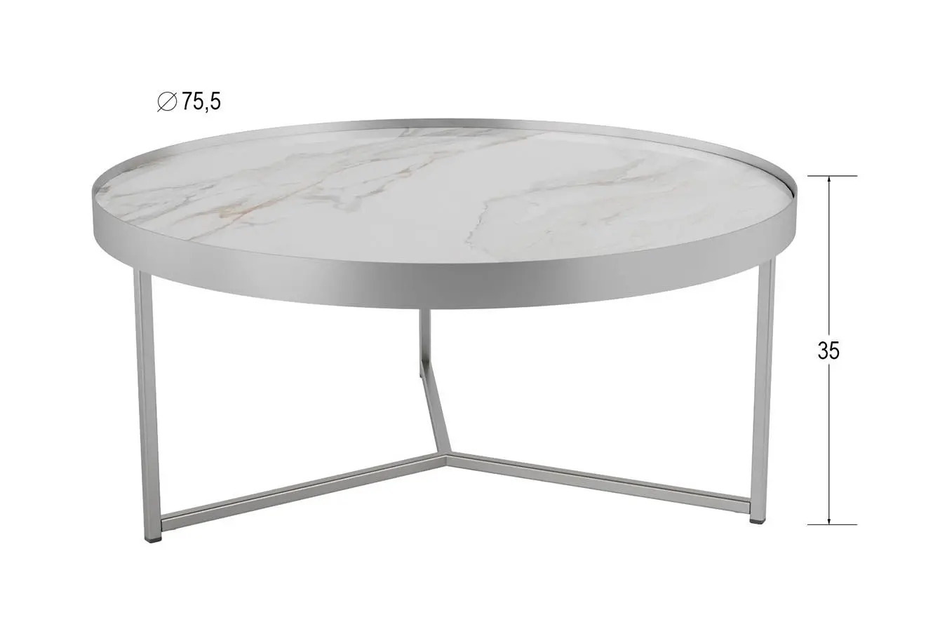 Журнальный столик Oklend, цвет белый/хром фото - 6 - большое изображение