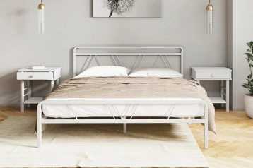 Железная кровать Cassis, цвет белый в спальню Askona фотография товара - 1