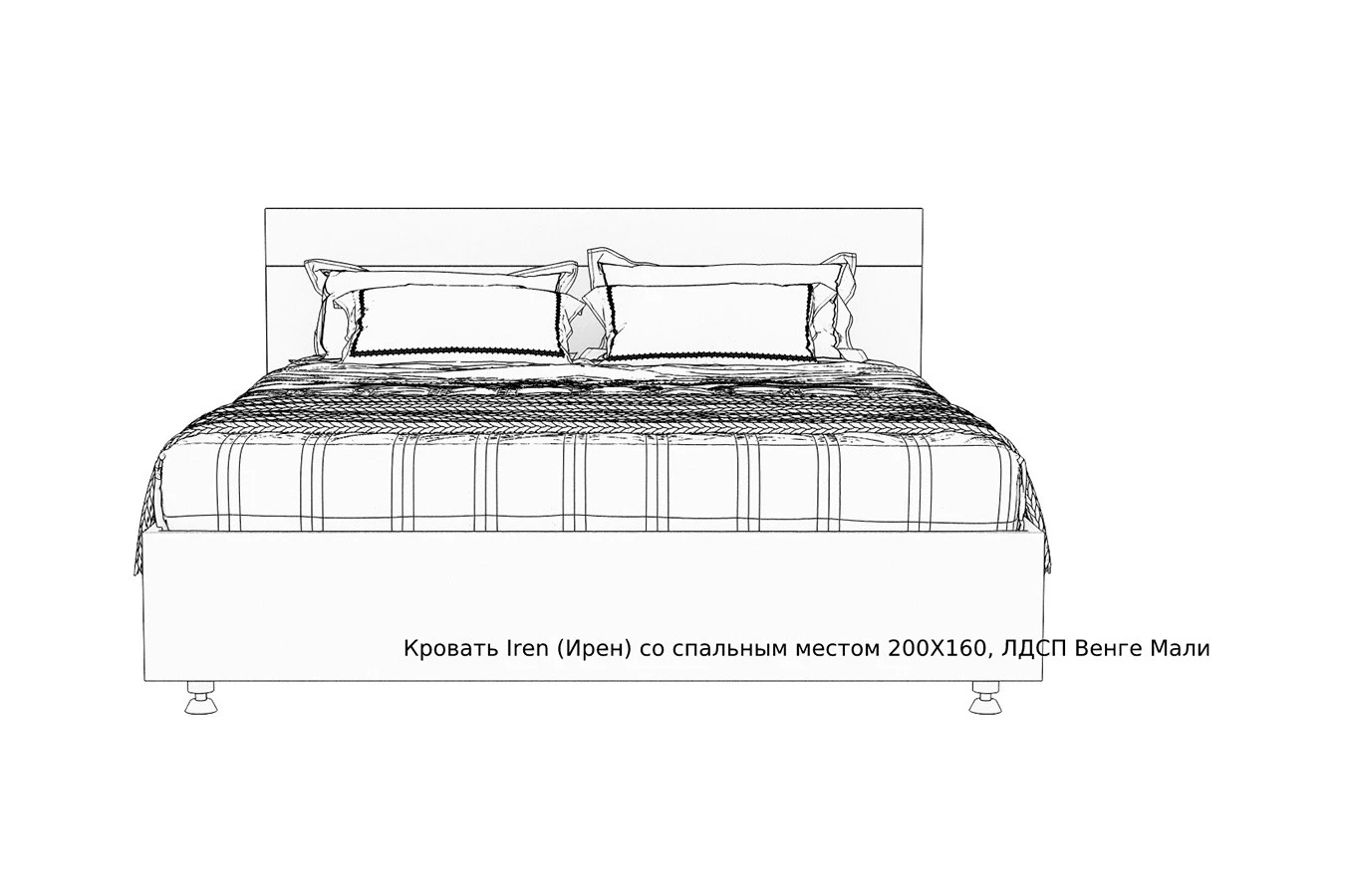 Кровать Iren, цвет Белый премиум из лдсп - 4 - большое изображение
