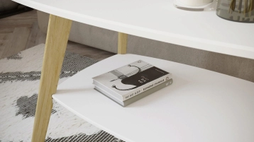 Журнальный столик Barrin, белый/дуб янтарный фото - 1