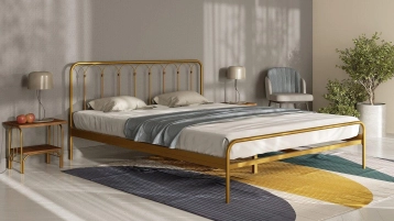 Металлическая кровать Corsa old gold mat в спальню Askona фотография товара - 0