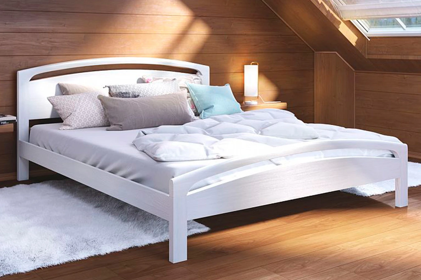 Кровать Regina, цвет белый из натурального дерева - 1 - большое изображение