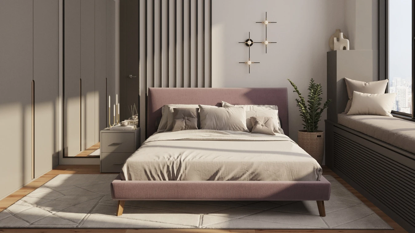Мягкая кровать Ivona в скандинавском стиле фото - 3 - большое изображение