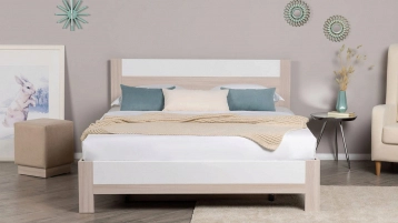 Кровать Mary, цвет Ясень шимо + mWhite из лдсп в современном стиле Askona фотография товара - 1