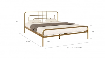 Металлическая кровать Modena Old gold mat в спальню Askona фотография товара - 1