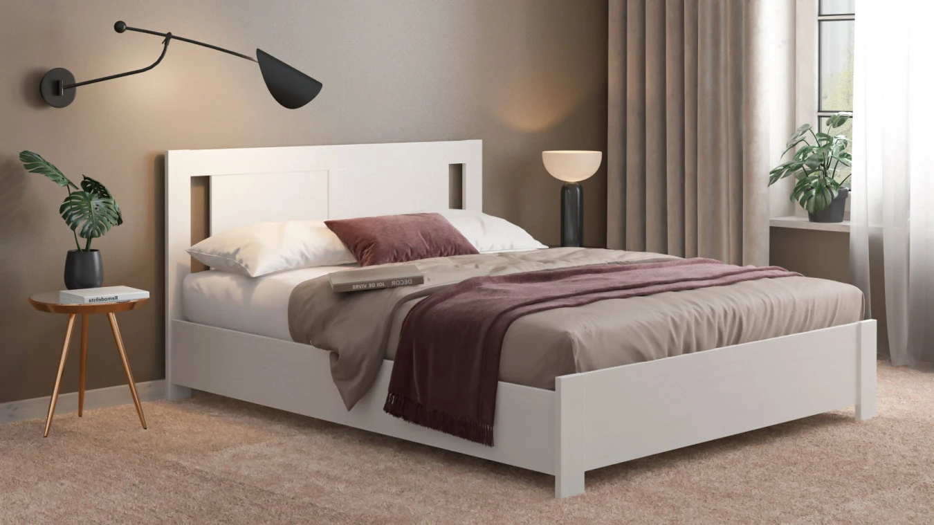 Кровать Bonnie, цвет Белый премиум с нишами в изголовье Askona фото - 1 - большое изображение