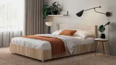 Кровать Story Pich, цвет Дуб Бардолино из лдсп с мягкой спинкой Askona фото - 1 - превью