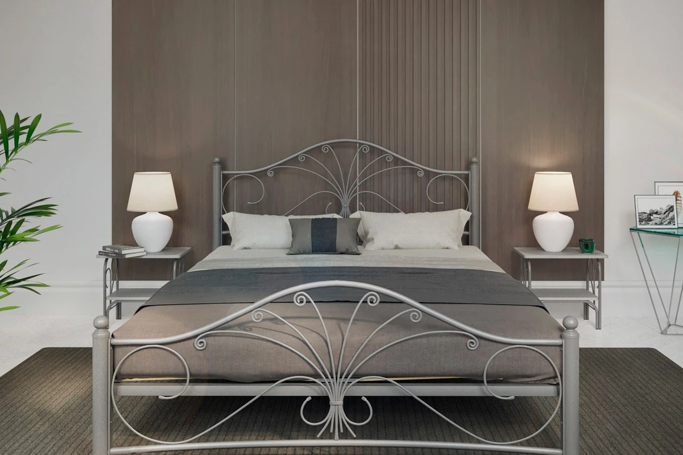 Железная кровать Provance, цвет серый Askona фотография товара - 6 - большое изображение