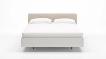 Кровать Gretta, цвет Белый текстурный из лдсп с мягким изголовьем Askona фото - 2