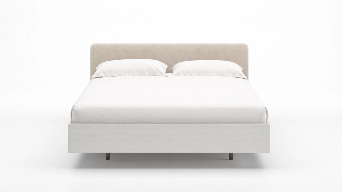 Кровать Gretta, цвет Белый текстурный из лдсп с мягким изголовьем Askona фото - 3 - большое изображение