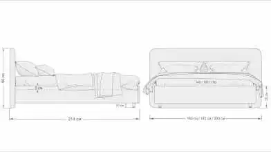 Мягкая кровать Bliss Ice, цвет Дуб Бардолино на высоких ножках с прямым изголовьем Askona фотография товара - 10 - превью