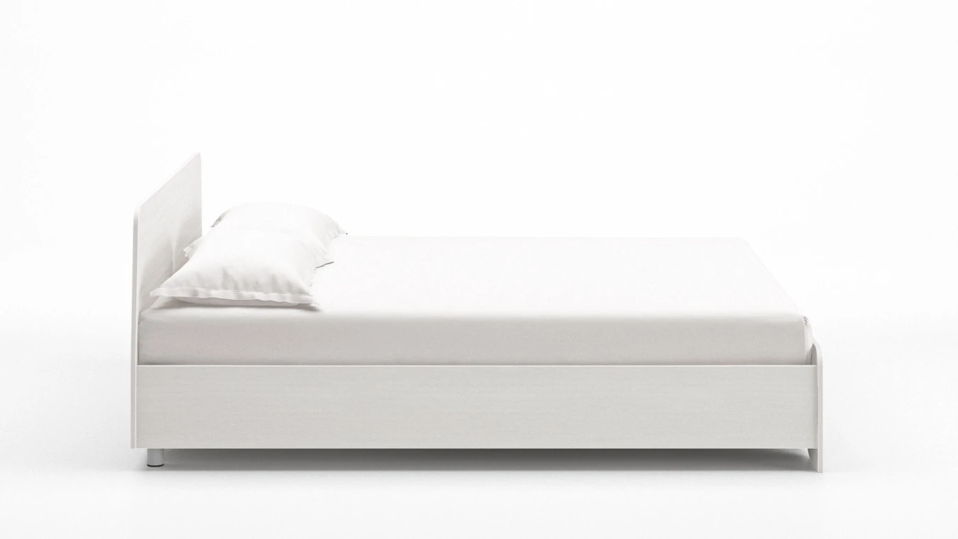 Кровать Artis, цвет Белый премиум из лдсп с изголовьем Askona фотография товара - 4 - большое изображение