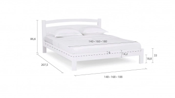 Деревянная кровать Viola, цвет Белый фактурный в спальню Askona фото - 1