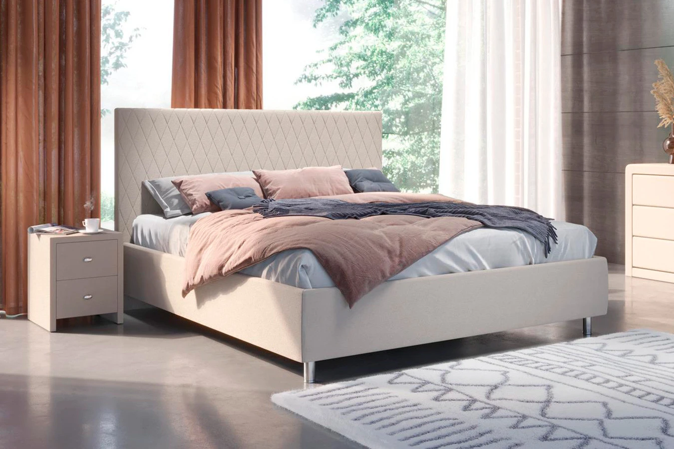 Мягкая кровать Gwen Grand с изголовьем Askona фото - 1 - большое изображение