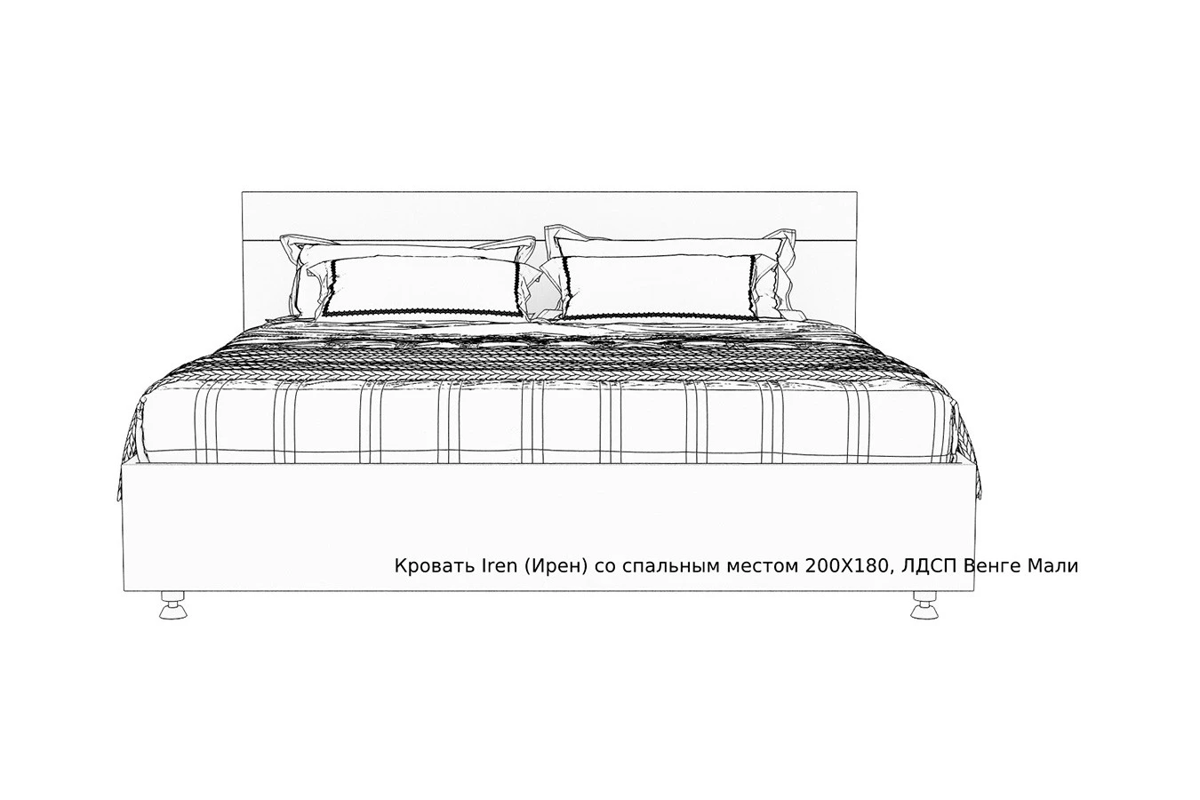 Кровать Iren, цвет Белый премиум из лдсп - 5 - большое изображение